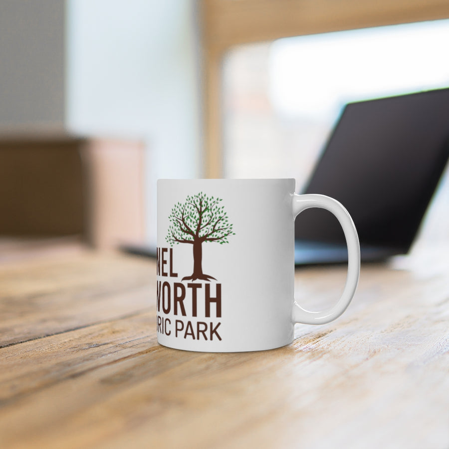 White Ceramic Mug w/Trees