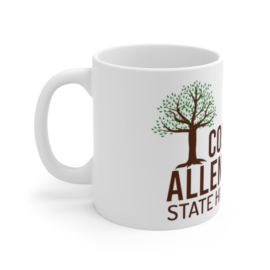 White Ceramic Mug w/Trees